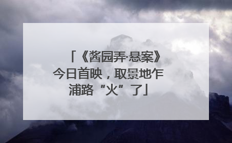 《酱园弄·悬案》今日首映，取景地乍浦路“火”了