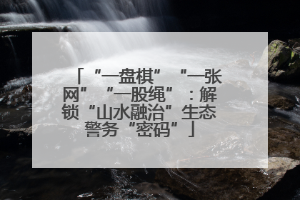 “一盘棋”“一张网”“一股绳”：解锁“山水融治”生态警务“密码”