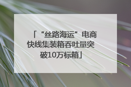 “丝路海运”电商快线集装箱吞吐量突破10万标箱