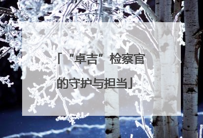 “卓吉”检察官的守护与担当