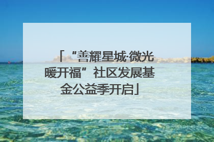 “善耀星城·微光暖开福”社区发展基金公益季开启