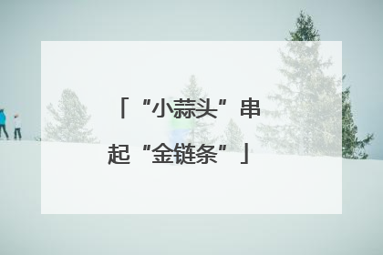 “小蒜头”串起“金链条”