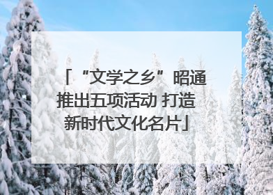 “文学之乡”昭通推出五项活动 打造新时代文化名片