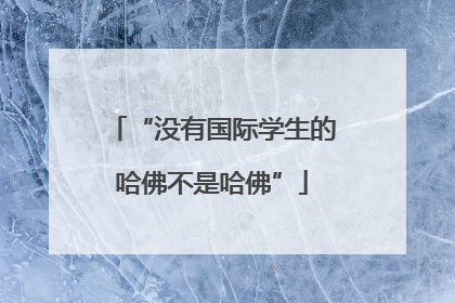 “没有国际学生的哈佛不是哈佛”