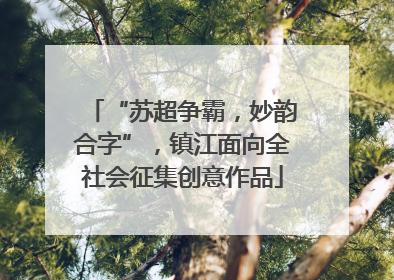 “苏超争霸，妙韵合字”，镇江面向全社会征集创意作品