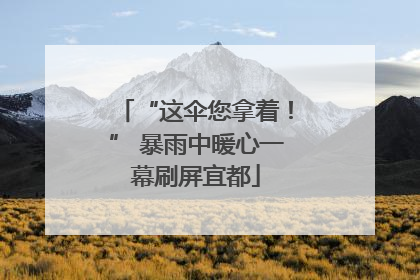 “这伞您拿着！” 暴雨中暖心一幕刷屏宜都