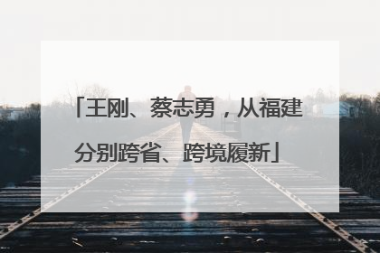 王刚、蔡志勇，从福建分别跨省、跨境履新