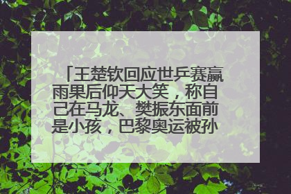 王楚钦回应世乒赛赢雨果后仰天大笑，称自己在马龙、樊振东面前是小孩，巴黎奥运被孙颖莎带着打