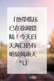 热带低压已在徐闻登陆！今天白天海口仍有明显风雨天气