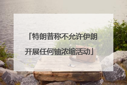 特朗普称不允许伊朗开展任何铀浓缩活动