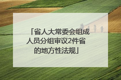 省人大常委会组成人员分组审议2件省的地方性法规