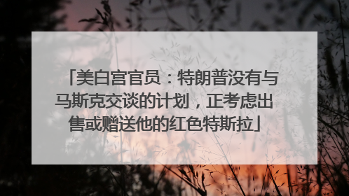 美白宫官员：特朗普没有与马斯克交谈的计划，正考虑出售或赠送他的红色特斯拉