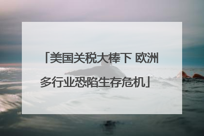 美国关税大棒下 欧洲多行业恐陷生存危机