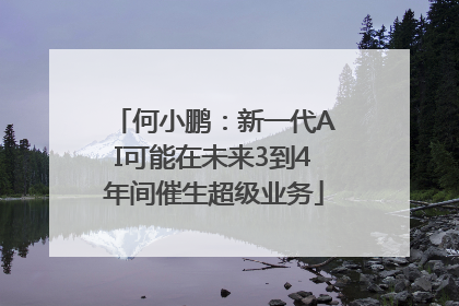 何小鹏：新一代AI可能在未来3到4年间催生超级业务