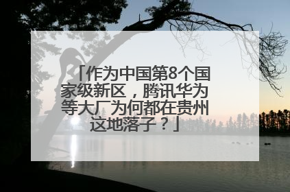 作为中国第8个国家级新区，腾讯华为等大厂为何都在贵州这地落子？