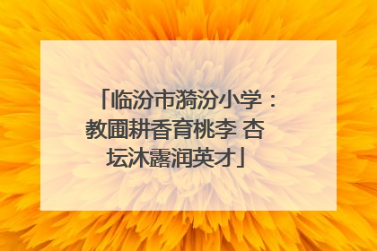 临汾市漪汾小学：教圃耕香育桃李 杏坛沐露润英才