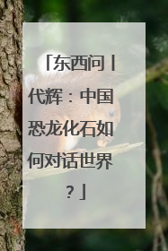 东西问丨代辉：中国恐龙化石如何对话世界？
