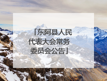 东阿县人民代表大会常务委员会公告