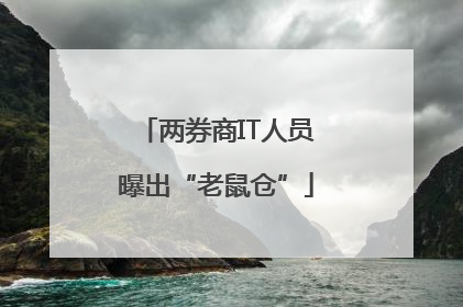 两券商IT人员曝出“老鼠仓”
