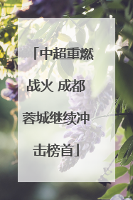 中超重燃战火 成都蓉城继续冲击榜首