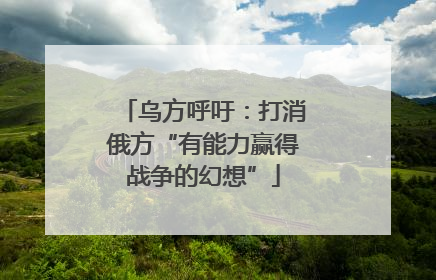乌方呼吁：打消俄方“有能力赢得战争的幻想”