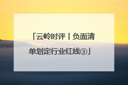 云岭时评丨负面清单划定行业红线③