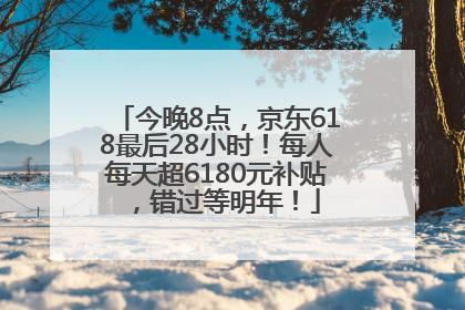 今晚8点，京东618最后28小时！每人每天超6180元补贴，错过等明年！