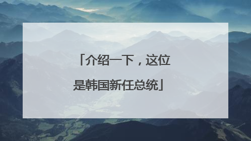 介绍一下，这位是韩国新任总统