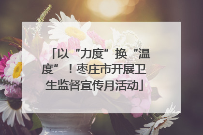 以“力度”换“温度”！枣庄市开展卫生监督宣传月活动