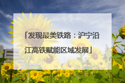 发现最美铁路：沪宁沿江高铁赋能区域发展