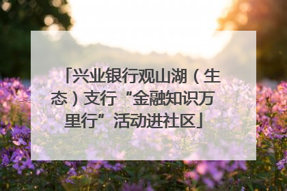 兴业银行观山湖（生态）支行“金融知识万里行”活动进社区