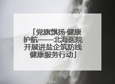 党旗飘扬·健康护航——北海医院开展进盐企筑防线健康服务行动