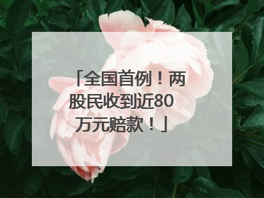 全国首例！两股民收到近80万元赔款！