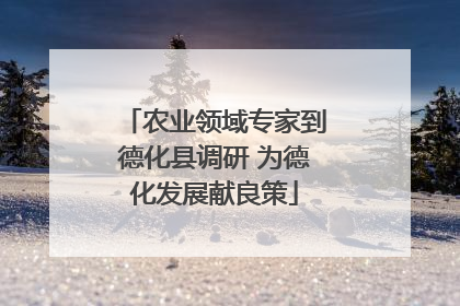 农业领域专家到德化县调研 为德化发展献良策