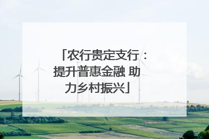 农行贵定支行：提升普惠金融 助力乡村振兴