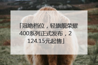 冠绝档位，轻旗舰荣耀400系列正式发布，2124.15元起售