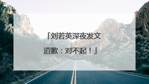 刘若英深夜发文道歉：对不起！