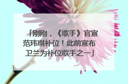 刚刚，《歌手》官宣范玮琪补位！此前宣布卫兰为补位歌手之一