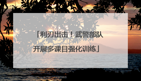 利刃出击！武警部队开展多课目强化训练