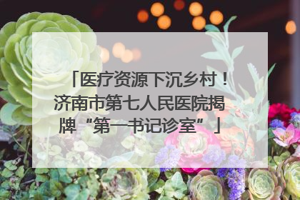 医疗资源下沉乡村！济南市第七人民医院揭牌“第一书记诊室”