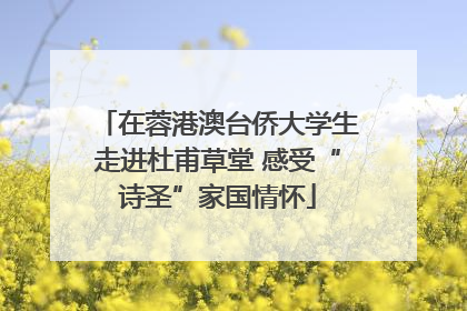 在蓉港澳台侨大学生走进杜甫草堂 感受“诗圣”家国情怀