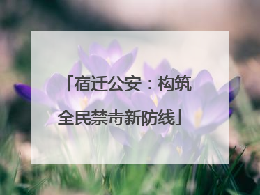 宿迁公安：构筑全民禁毒新防线