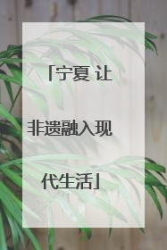 宁夏 让非遗融入现代生活