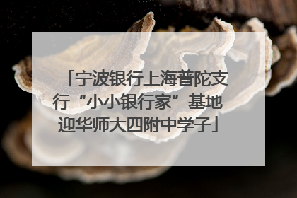 宁波银行上海普陀支行“小小银行家”基地迎华师大四附中学子