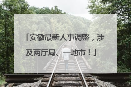 安徽最新人事调整，涉及两厅局、一地市！