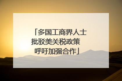 多国工商界人士批驳美关税政策 呼吁加强合作