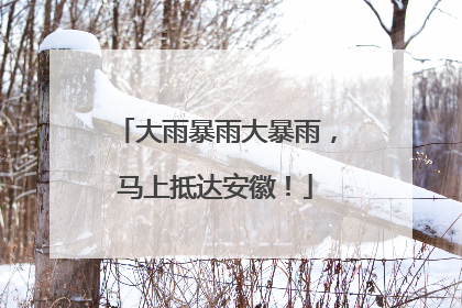 大雨暴雨大暴雨，马上抵达安徽！