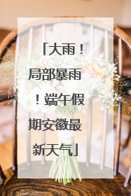 大雨！局部暴雨！端午假期安徽最新天气