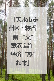 天水市秦州区：粽香飘 “艾”意浓 端午经济“热”起来