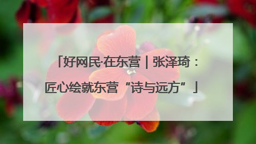 好网民·在东营｜张泽琦：匠心绘就东营“诗与远方”